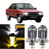 Caralp Renault 9-11 Broadway Fairway Spring Flash Tüm Kasalar Için Uyumlu Mercekli Far Ampulü LED Xenon Çift Renk Sarı-Beyaz Far Şimşek Etkili Csp LED Lamba Uzun Kısa 2 Adet Takım - Sarı - Beyaz