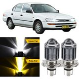 Caralp Toyota Corolla AE101 Efsane Kasa 1991-1998 Uyumlu Mercekli Far Ampulü LED Xenon Çift Renk Sarı-Beyaz Far Şimşek Etkili Csp LED Lamba Uzun Kısa 2 Adet Takım - Sarı - Beyaz
