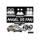 caralp Vw Bora 1998-2006 Uyumlu Mercekli Angel Sis Farı Metal 76 mm Beyaz Halkalı Gündüz Farı 2 Adet