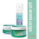 Caramel 3'lü Vücut Bakım Seti (Haır Body Mıst 100ML + Scrub 350G + Butter 250ML)