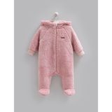 Caramell %100 Pamuk Kız Bebek Tulumu Welsoft Peluş Kışlık Tulum (1-3 ,3-6 Aylar Kendinden Patikli ve 6-9 , 9-12 Aylar Patiksiz) - Gülkurusu - 6 - 9 Ay