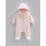 Caramell %100 Pamuk Kız Bebek Tulumu Welsoft Peluş Kışlık Tulum (1-3 ,3-6 Aylar Kendinden Patikli ve 6-9 , 9-12 Aylar Patiksiz) - Pembe - 6 - 9 Ay