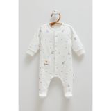 Caramell %100 Pamuk Patikli Bebek Tulumu 0-6 Ay – Interlok Kumaş