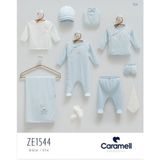 Caramell All Time Boy Jakarlı Kumas Tulumlu 10 Lu Hastane Cıkısı - Mavi - Yenidoğan