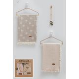 Caramell Basıc Kutulu Ikili Müslin Battaniye Emzik Askısı Üçlü SET-100X120 cm - Bej - 0 - 12 Ay Bej - 100 x 120 cm