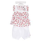 Caramell Bebek Takımı - 3 Lü - Tkk6173 - Cherry - Beyaz