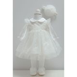 Caramell Beyaz Bebek Elbisesi - 3 - 6 Ay - 00-Beyaz