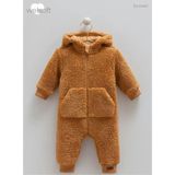 Caramell Erkek Bebek Peluş Tulum CAR-2109 - Kahverengi - 9 - 12 Ay