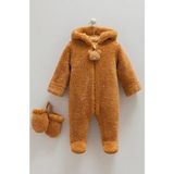 Caramell Erkek Bebek Peluş Tulum CAR-2110 - Kahverengi - 6 - 9 Ay