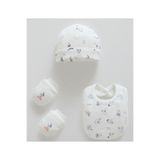 Caramell incibaby % 100 Pamuk 3'lü Set (Şapka , Önlük , Eldiven)
