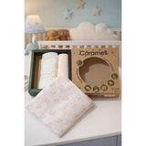 Caramell My Baby Kumsal 80x90 cm 3lü Müslin battaniye Bambu Only Flovers 2426 - Yenidoğan - Açık Pembe