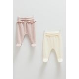 Caramell Petek Dokulu Bebek Ikili Pantolon - Vizon - 0 - 1 Ay