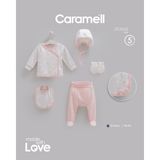 Caramell Sevimli Ayıcık 5 Parça Hastane Çıkışı Zıbın Seti ZK2643 - 0 - 3 Ay - Pembe