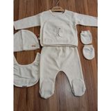 Caramell Sport Boy Gri ve Bej Renkli Erkek Bebek 5 Li Hastane Çıkışı 1309 - Yenidoğan
