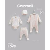 Caramell Yeni Sezon Kız Bebek 4 Lü Hastane Çıkışı Fashion Girl 2534 - Yenidoğan - Somon