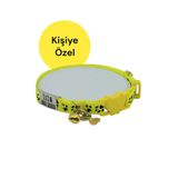 caramelos Güvenlik Kilit İsimli Kedi Tasması-SALLANMAYAN İSİMLİK-Çelik Kedi Künyesi- Kedi isimlik-Safety Click SARI/SİYAH1-Tek Ebat