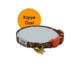 caramelos Güvenlik Kilit İsimli Kedi Tasması-Sallanmayan İsimlik-Çelik Kedi Künyesi- Kedi isimlik-Safety Click Turuncu-Tek Ebat