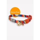 CARAMELOS Güvenlik Kilit İsimli Kedi Tasması-Sallanmayan İsimlik-Çelik Kedi Künyesi- Kedi isimlik-Safety Click