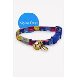 caramelos Güvenlik Kilit İsimli Kedi Tasması-Sallanmayan SİLVER İsimlik-Çelik Künye- Kedi isimlik-Safety Click DESEN/14-Tek Ebat
