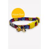 caramelos Güvenlik Kilit İsimli Kedi Tasması-Sallanmayan SİLVER İsimlik-Çelik Künye- Kedi isimlik-Safety Click DESEN/15-Tek Ebat