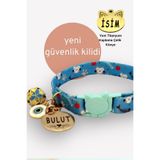 caramelos- Güvenlik Kilitli Kedi Tasması, Isimli Kedi Tasması, Kedi Isimlik, Kedi Künyesi, Safety Click DESEN 10-Standart