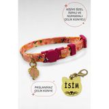 caramelos Güvenlik Kilitli Kedi Tasması, Isimli Kedi Tasması, Kedi Isimlik, Kedi Künyesi, Safety Click DESEN Y22-Tek Ebat
