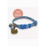 caramelos Güvenlik Kilitli Kedi Tasması, Isimli Kedi Tasması, Kedi Isimlik, Kedi Künyesi, Safety Click DESEN/20-Tek Ebat