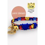 caramelos Güvenlik Kilitli Kedi Tasması, Isimli Kedi Tasması, Kedi Isimlik, Kedi Künyesi, Safety Click MAVİ KARIŞIK-Standart