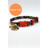 caramelos Güvenlik Kilitli Kedi Tasması, Isimli Kedi Tasması, Kedi Isimlik, Kedi Künyesi, Safety Click TURUNCU KARIŞIK-Standart