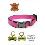CARAMELOS HAKİKİ DERİ KÖPEK BOYUN TASMASI, KİŞİYE ÖZEL KÜNYELİ, ORTA IRK, BÜYÜK IRK, LUX SERİ