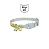 caramelos isimli, Güvenlik Kilitli Kedi Tasması, isimlikli Kedi Tasması, Kedi Künyesi, Safety Click A.GRİ1-Tek Ebat