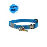 caramelos İsimli Kedi Tasması, isimlikli Kedi Tasması, Kedi Künyesi, Sallanmayan İsimlik, Kedi İsimlik Çelik Mavi-Tek Ebat