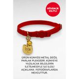 caramelos İSİMLİ KEDİ TASMASI KEDİ İSİMLİK KİŞİYE ÖZEL-EKO SERİSİ Kırmızı (GOLD KÜNYE)-Tek Ebat