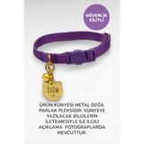caramelos İSİMLİ KEDİ TASMASI KEDİ İSİMLİK KİŞİYE ÖZEL-EKO SERİSİ MOR (GOLD KÜNYE)-Tek Ebat