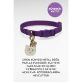 caramelos İSİMLİ KEDİ TASMASI KEDİ İSİMLİK KİŞİYE ÖZEL-EKO SERİSİ MOR (SİLVER KÜNYE)-Tek Ebat