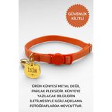 caramelos İSİMLİ KEDİ TASMASI KEDİ İSİMLİK KİŞİYE ÖZEL-EKO SERİSİ TURUNCU (GOLD KÜNYE)-Tek Ebat