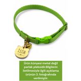 caramelos İSİMLİ KEDİ TASMASI KEDİ İSİMLİK KİŞİYE ÖZEL-EKO SERİSİ Yeşil (GOLD KÜNYE)-Tek Ebat