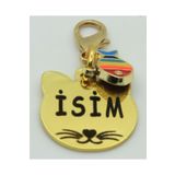 CARAMELOS Isimli Kedi Tasması Künyesi- Paslanmaz Metal- Çelik- Kişiye Özel Isimlik