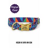 caramelos İsimli Köpek Tasması, Köpek Künyesi, Isimlik, Küçük Irk Ve Orta Irk, Kişiye Özel Metal Kilit, 2 Cm DESEN 16-Tek Ebat