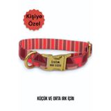 caramelos İsimli Köpek Tasması, Köpek Künyesi, Isimlik, Küçük Irk Ve Orta Irk, Kişiye Özel Metal Kilit, 2 Cm DESEN 6-Tek Ebat