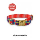 caramelos İsimli Köpek Tasması, Köpek Künyesi, Isimlik, Küçük Irk Ve Orta Irk, Kişiye Özel Metal Kilit, 2 Cm DESEN 7-Tek Ebat