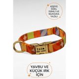 caramelos İSİMLİ KÖPEK TASMASI, YAVRU KÖPEK TASMASI, KÜÇÜK IRK KÖPEK TASMASI, METAL KİLİT, 1,5 CM Çok Renkli-S
