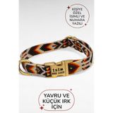 caramelos İSİMLİ KÖPEK TASMASI, YAVRU KÖPEK TASMASI, KÜÇÜK IRK KÖPEK TASMASI, METAL KİLİT, 1,5 CM DESEN 1-M