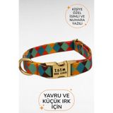 caramelos İSİMLİ KÖPEK TASMASI, YAVRU KÖPEK TASMASI, KÜÇÜK IRK KÖPEK TASMASI, METAL KİLİT, 1,5 CM DESEN 2-M