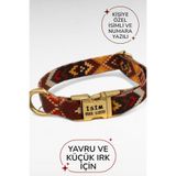 caramelos İSİMLİ KÖPEK TASMASI, YAVRU KÖPEK TASMASI, KÜÇÜK IRK KÖPEK TASMASI, METAL KİLİT, 1,5 CM DESEN 4-M