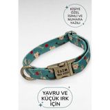 caramelos İSİMLİ KÖPEK TASMASI, YAVRU KÖPEK TASMASI, KÜÇÜK IRK KÖPEK TASMASI, METAL KİLİT, 1,5 CM DESEN 5-M
