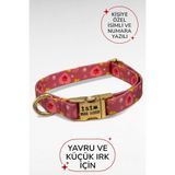 caramelos İSİMLİ KÖPEK TASMASI, YAVRU KÖPEK TASMASI, KÜÇÜK IRK KÖPEK TASMASI, METAL KİLİT, 1,5 CM DESEN 6-S