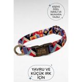 caramelos İSİMLİ KÖPEK TASMASI, YAVRU KÖPEK TASMASI, KÜÇÜK IRK KÖPEK TASMASI, METAL KİLİT, 1,5 CM DESEN 7-M