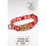 caramelos İSİMLİ KÖPEK TASMASI, YAVRU KÖPEK TASMASI, KÜÇÜK IRK KÖPEK TASMASI, METAL KİLİT, 1,5 CM DESEN 8-M
