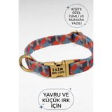 caramelos İSİMLİ KÖPEK TASMASI, YAVRU KÖPEK TASMASI, KÜÇÜK IRK KÖPEK TASMASI, METAL KİLİT, 1,5 CM DESEN 9-M